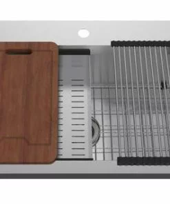 Tuscany® Northchase™ 33" Stainless Steel Dual Mount Single Bowl Kitchen Sink - Durable and Stylish -Tuscany Shop 6720812 DM FV