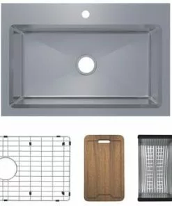 Tuscany® Northchase™ 33" Stainless Steel Dual Mount Single Bowl Kitchen Sink - Durable and Stylish -Tuscany Shop 6720812 DM GP