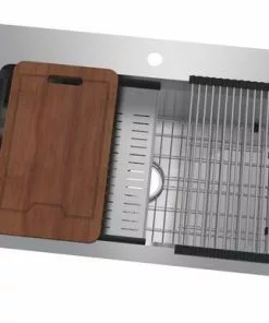 Tuscany® Northchase™ 33" Stainless Steel Dual Mount Single Bowl Kitchen Sink - Durable and Stylish -Tuscany Shop 6720812 DM SRS