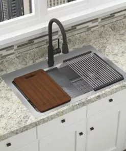 Tuscany® Northchase™ 33" Stainless Steel Dual Mount Single Bowl Kitchen Sink - Durable and Stylish -Tuscany Shop 6720812 TM SC LS