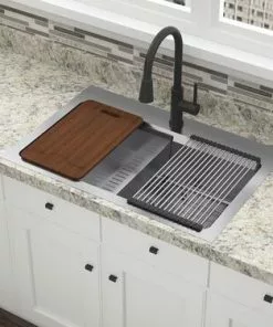 Tuscany® Northchase™ 33" Stainless Steel Dual Mount Single Bowl Kitchen Sink - Durable and Stylish -Tuscany Shop 6720812 TM SC RS