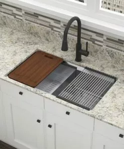 Tuscany® Northchase™ 33" Stainless Steel Dual Mount Single Bowl Kitchen Sink - Durable and Stylish -Tuscany Shop 6720812 UM SC RS