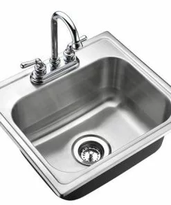 Tuscany® All-in-One Drop-In 19" Stainless Steel 2-Hole Single Bowl Bar/Prep Sink - Durable & Stylish Kitchen Solution