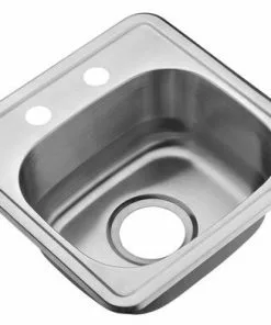 Tuscany® Drop-In 15" Stainless Steel 2-Hole Single Bowl Bar/Prep Sink - Durable & Stylish Kitchen Essential