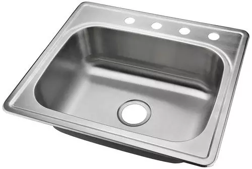 Tuscany Drop-In 25" Stainless Steel 4-Hole Single Bowl Kitchen Sink 3 Tuscany Drop-In 25" Stainless Steel 4-Hole Single Bowl Kitchen Sink - Image 3