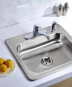 Tuscany Drop-In 25" Stainless Steel 4-Hole Single Bowl Kitchen Sink 7 Tuscany Drop-In 25" Stainless Steel 4-Hole Single Bowl Kitchen Sink -Tuscany Shop 6724101 Scene 01