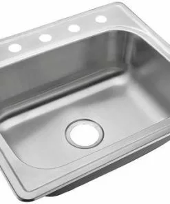 Tuscany® Drop-In 25" Stainless Steel 4-Hole Single Bowl Kitchen Sink - Durable & Stylish