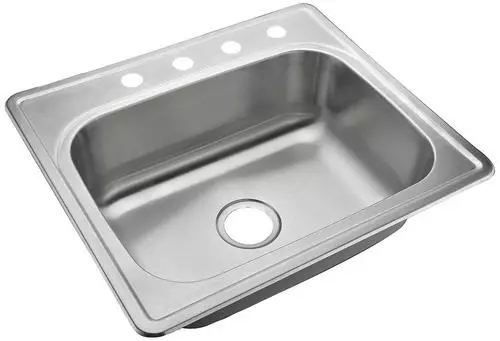 Tuscany® Drop-In 25" Stainless Steel 4-Hole Single Bowl Kitchen Sink - Durable & Stylish 1 Tuscany® Drop-In 25" Stainless Steel 4-Hole Single Bowl Kitchen Sink - Durable & Stylish