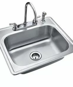 Tuscany® Drop-In 25" Stainless Steel 4-Hole Single Bowl Kitchen Sink - Durable & Stylish 7 Tuscany® Drop-In 25" Stainless Steel 4-Hole Single Bowl Kitchen Sink - Durable & Stylish -Tuscany Shop 6724103 Master View 0404