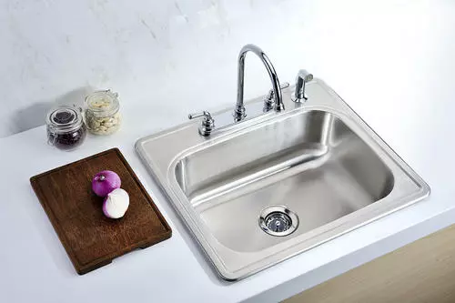 Tuscany® Drop-In 25" Stainless Steel 4-Hole Single Bowl Kitchen Sink - Durable & Stylish 3 Tuscany® Drop-In 25" Stainless Steel 4-Hole Single Bowl Kitchen Sink - Durable & Stylish - Image 3