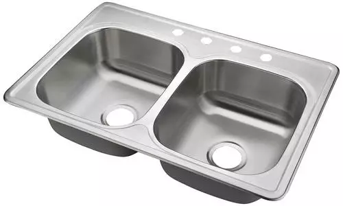 Tuscany® Drop-In 33" Stainless Steel 4-Hole Double Bowl Kitchen Sink - Durable & Stylish 3 Tuscany® Drop-In 33" Stainless Steel 4-Hole Double Bowl Kitchen Sink - Durable & Stylish - Image 3