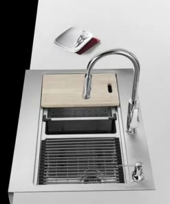 Tuscany™ Acadian Farmhouse 33" Stainless Steel Apron Front Double Bowl Kitchen Sink -Tuscany Shop 6724135 Scene 5