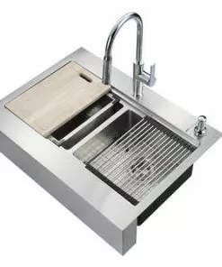 Tuscany™ Acadian Farmhouse 33" Apron Front Stainless Steel Double Bowl Kitchen Sink -Tuscany Shop 6724136 Right
