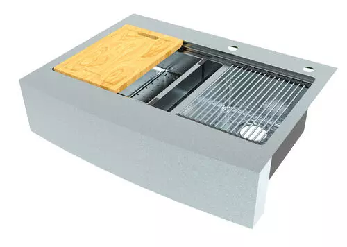 Tuscany™ Acadian Farmhouse 33" Stainless Steel Double Bowl Apron Front Kitchen Sink 1 Tuscany™ Acadian Farmhouse 33" Stainless Steel Double Bowl Apron Front Kitchen Sink