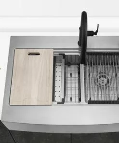 Tuscany™ Acadian Farmhouse 33" Stainless Steel Double Bowl Apron Front Kitchen Sink 12 Tuscany™ Acadian Farmhouse 33" Stainless Steel Double Bowl Apron Front Kitchen Sink -Tuscany Shop 6724138 Scene 1