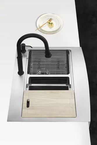 Tuscany™ Acadian Farmhouse 33" Stainless Steel Double Bowl Apron Front Kitchen Sink 7 Tuscany™ Acadian Farmhouse 33" Stainless Steel Double Bowl Apron Front Kitchen Sink - Image 7