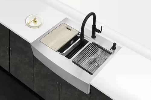 Tuscany™ Acadian Farmhouse 33" Stainless Steel Double Bowl Apron Front Kitchen Sink 8 Tuscany™ Acadian Farmhouse 33" Stainless Steel Double Bowl Apron Front Kitchen Sink - Image 8