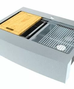 Tuscany™ Acadian Farmhouse Apron Front 33" Stainless Steel Double Bowl Kitchen Sink | Durable & Stylish