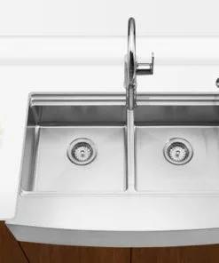 Tuscany™ Acadian Farmhouse Apron Front 33" Stainless Steel Double Bowl Kitchen Sink | Durable & Stylish -Tuscany Shop 6724139 Scene 4