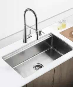 Tuscany Acadian 33" Stainless Steel 4-Hole Single Bowl Kitchen Sink, Dual Mount Design 10 Tuscany Acadian 33" Stainless Steel 4-Hole Single Bowl Kitchen Sink, Dual Mount Design -Tuscany Shop 6724140 Scene2