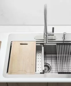 Tuscany Acadian 33" Stainless Steel 4-Hole Single Bowl Kitchen Sink, Dual Mount Design 11 Tuscany Acadian 33" Stainless Steel 4-Hole Single Bowl Kitchen Sink, Dual Mount Design -Tuscany Shop 6724140 Scene3