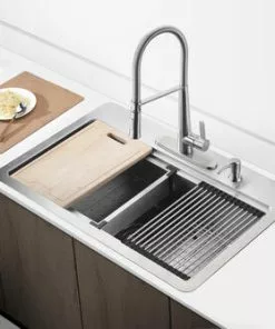 Tuscany Acadian 33" Stainless Steel 4-Hole Single Bowl Kitchen Sink, Dual Mount Design 12 Tuscany Acadian 33" Stainless Steel 4-Hole Single Bowl Kitchen Sink, Dual Mount Design -Tuscany Shop 6724140 Scene4