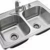 Tuscany® Whitemore All-in-One Drop-In 33" Stainless Steel 4-Hole Double Bowl Kitchen Sink