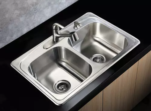Tuscany® Whitemore All-in-One Drop-In 33" Stainless Steel 4-Hole Double Bowl Kitchen Sink 5 Tuscany® Whitemore All-in-One Drop-In 33" Stainless Steel 4-Hole Double Bowl Kitchen Sink - Image 5