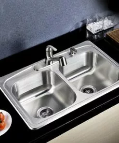 Tuscany® Whitemore All-in-One Drop-In 33" Stainless Steel 4-Hole Double Bowl Kitchen Sink 14 Tuscany® Whitemore All-in-One Drop-In 33" Stainless Steel 4-Hole Double Bowl Kitchen Sink -Tuscany Shop 6724154 Scene 02