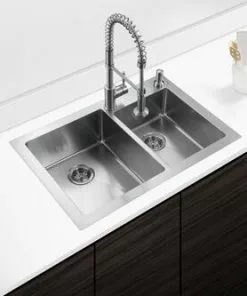 Tuscany® Volk All-in-One Dual Mount 33" Stainless Steel 2-Hole Double Bowl Kitchen Sink -Tuscany Shop 6724160 Scene 3