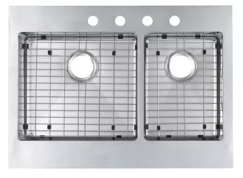 Tuscany® Retrofit Farmhouse/Apron Front 33" Stainless Steel Offset Double Bowl Kitchen Sink 3 Tuscany® Retrofit Farmhouse/Apron Front 33" Stainless Steel Offset Double Bowl Kitchen Sink - Image 3