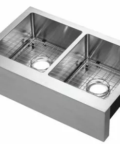Tuscany® Farmhouse/Apron Front 31" Stainless Steel Double Bowl Kitchen Sink - Durable & Stylish