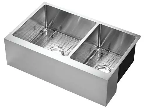 Tuscany® Farmhouse/Apron Front 33" Stainless Steel Offset Double Bowl Kitchen Sink - Durable & Stylish 1 Tuscany® Farmhouse/Apron Front 33" Stainless Steel Offset Double Bowl Kitchen Sink - Durable & Stylish