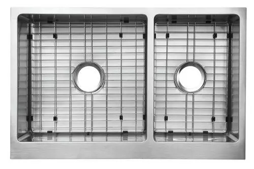 Tuscany® Farmhouse/Apron Front 33" Stainless Steel Offset Double Bowl Kitchen Sink - Durable & Stylish 2 Tuscany® Farmhouse/Apron Front 33" Stainless Steel Offset Double Bowl Kitchen Sink - Durable & Stylish - Image 2