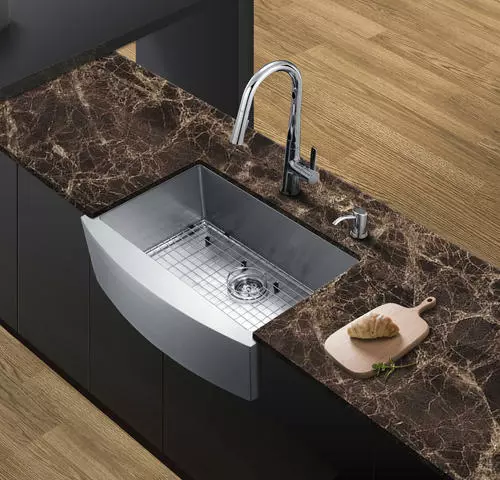 Tuscany® Farmhouse/Apron Front 30" Stainless Steel Single Bowl Kitchen Sink 3 Tuscany® Farmhouse/Apron Front 30" Stainless Steel Single Bowl Kitchen Sink - Image 3