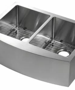 Tuscany® Farmhouse/Apron Front 30" Stainless Steel Double Bowl Kitchen Sink - Durable & Stylish
