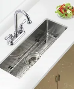 Tuscany® 23" Undermount Stainless Steel Single Bowl Bar/Prep Sink - Durable & Stylish -Tuscany Shop 6724191 Angleinusewithgrid PRINT