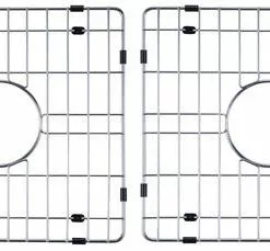 Tuscany® Acadian 14.5" x 12.875" 50/50 Stainless Kitchen Sink Grids - 2 Count | Durable & Protective