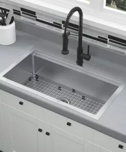 TUSCANY® Forden 33" Stainless Steel Single Bowl Kitchen Sink Kit with Dual Mount | All-in-One Workstation -Tuscany Shop 6724319 TM SC RS SO