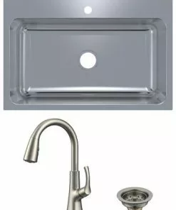 Tuscany® Northville 33" Stainless Steel Single Bowl Kitchen Sink | All-in-One Dual Mount Design 23 Tuscany® Northville 33" Stainless Steel Single Bowl Kitchen Sink | All-in-One Dual Mount Design -Tuscany Shop 6724323 DM GP