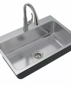 Tuscany® Northville 33" Stainless Steel Single Bowl Kitchen Sink | All-in-One Dual Mount Design