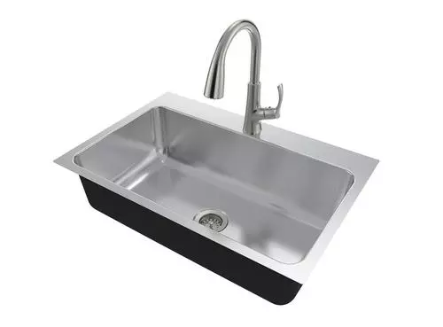 Tuscany® Northville 33" Stainless Steel Single Bowl Kitchen Sink | All-in-One Dual Mount Design 2 Tuscany® Northville 33" Stainless Steel Single Bowl Kitchen Sink | All-in-One Dual Mount Design - Image 2