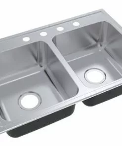 Tuscany® Baytown Drop-In 33" Stainless Steel 4-Hole Double Bowl Kitchen Sink - Durable & Stylish