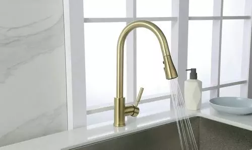 Tuscany® Viola® One-Handle Matte Gold Kitchen Faucet - Modern & Elegant 10 Tuscany® Viola® One-Handle Matte Gold Kitchen Faucet - Modern & Elegant - Image 10