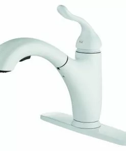 Tuscany® Brooksville™ One-Handle Pull-Out White Kitchen Faucet - Sleek Design & Durable Finish 12 Tuscany® Brooksville™ One-Handle Pull-Out White Kitchen Faucet - Sleek Design & Durable Finish -Tuscany Shop 6736049 45 Right Side View