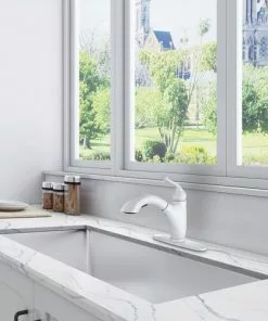 Tuscany® Brooksville™ One-Handle Pull-Out White Kitchen Faucet - Sleek Design & Durable Finish 13 Tuscany® Brooksville™ One-Handle Pull-Out White Kitchen Faucet - Sleek Design & Durable Finish -Tuscany Shop 6736049 DP SC RS