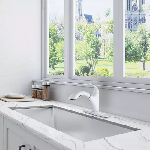 Tuscany® Brooksville™ One-Handle Pull-Out White Kitchen Faucet - Sleek Design & Durable Finish 7 Tuscany® Brooksville™ One-Handle Pull-Out White Kitchen Faucet - Sleek Design & Durable Finish - Image 7