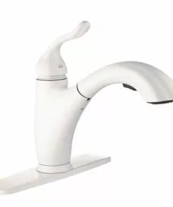 Tuscany® Brooksville™ One-Handle Pull-Out White Kitchen Faucet - Sleek Design & Durable Finish