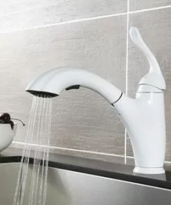 Tuscany® Brooksville™ One-Handle Pull-Out White Kitchen Faucet - Sleek Design & Durable Finish 9 Tuscany® Brooksville™ One-Handle Pull-Out White Kitchen Faucet - Sleek Design & Durable Finish -Tuscany Shop 6736049 Scene 01