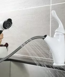 Tuscany® Brooksville™ One-Handle Pull-Out White Kitchen Faucet - Sleek Design & Durable Finish 10 Tuscany® Brooksville™ One-Handle Pull-Out White Kitchen Faucet - Sleek Design & Durable Finish -Tuscany Shop 6736049 Scene 02